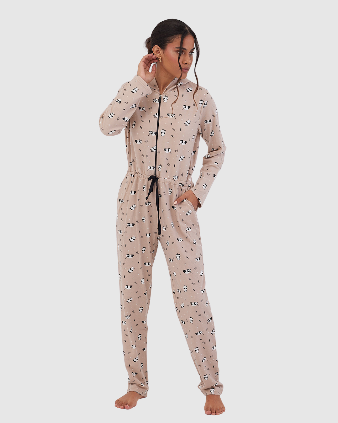 Panda Winter Jumpsuit Beige
