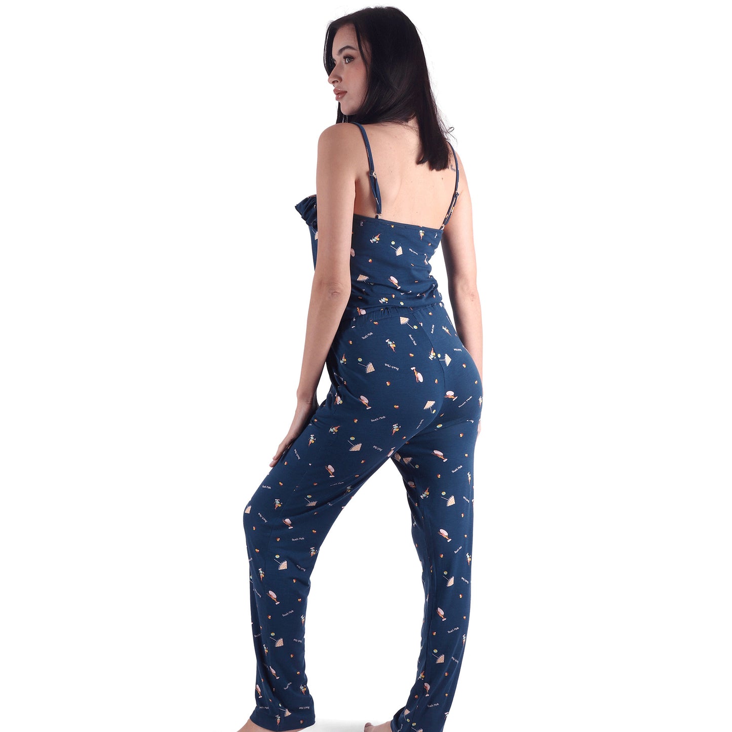 Beach Mood Summer Jumpsuit - Navy