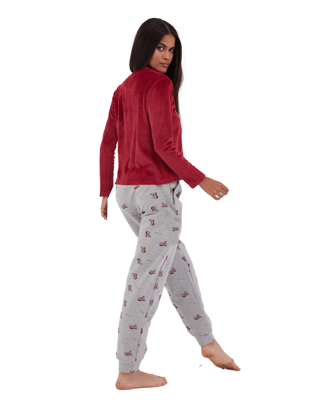 Teddy Full Winter Pyjama Red