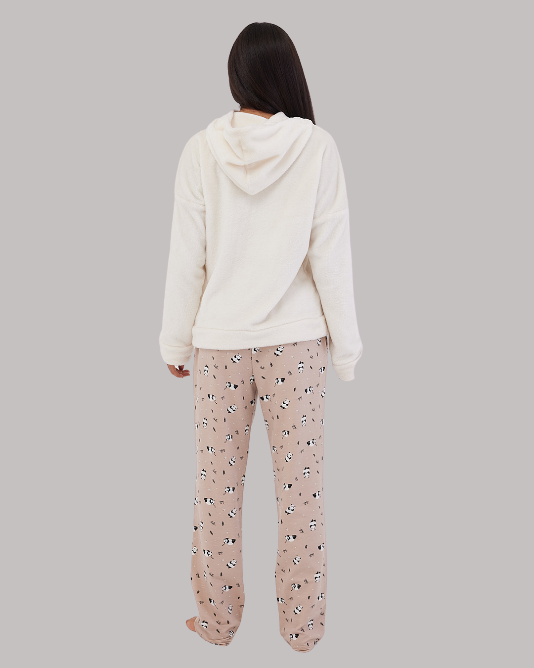 Panda Winter Full Pyjama Beige