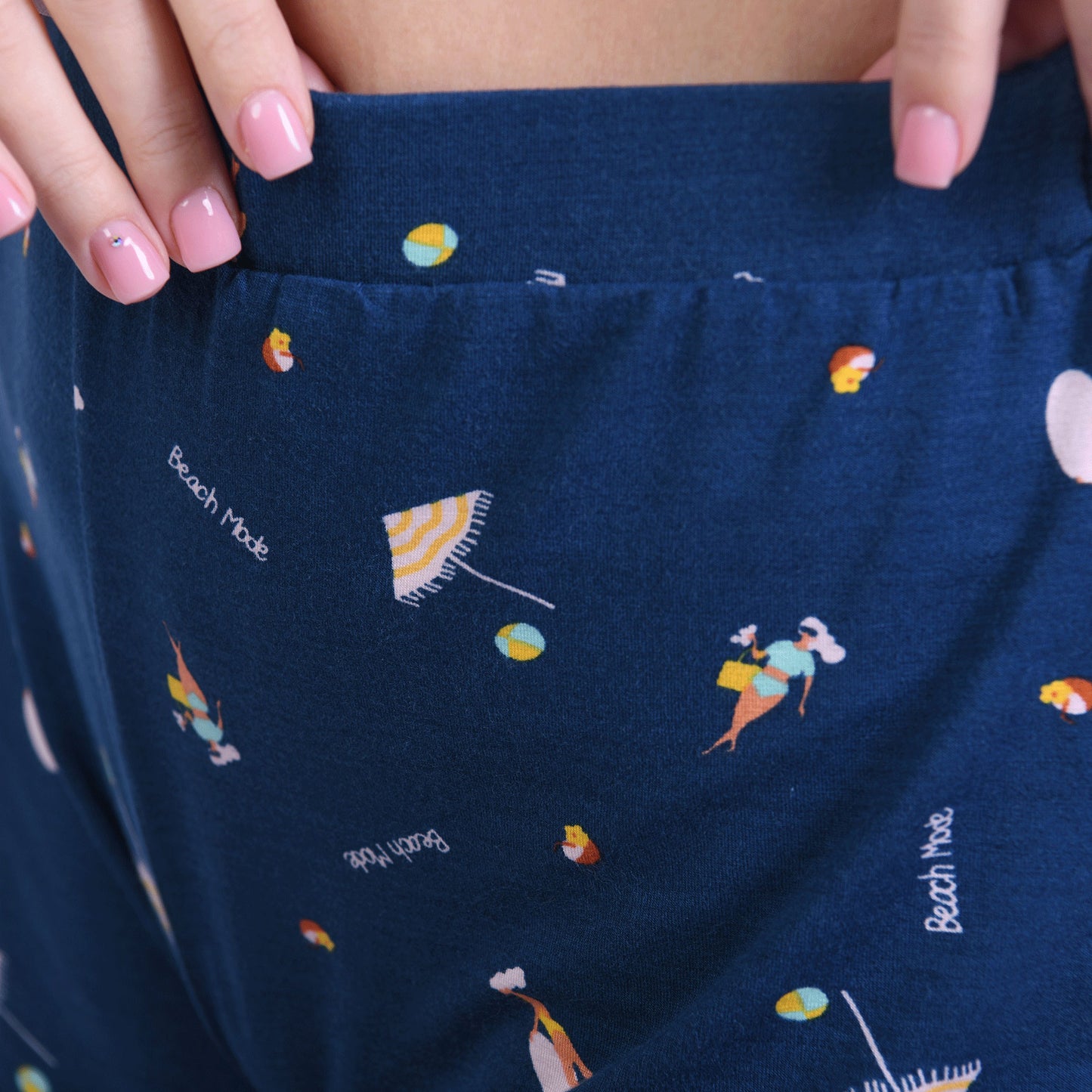 Beach Mood Summer Pyjama Hot Short With Crop Top