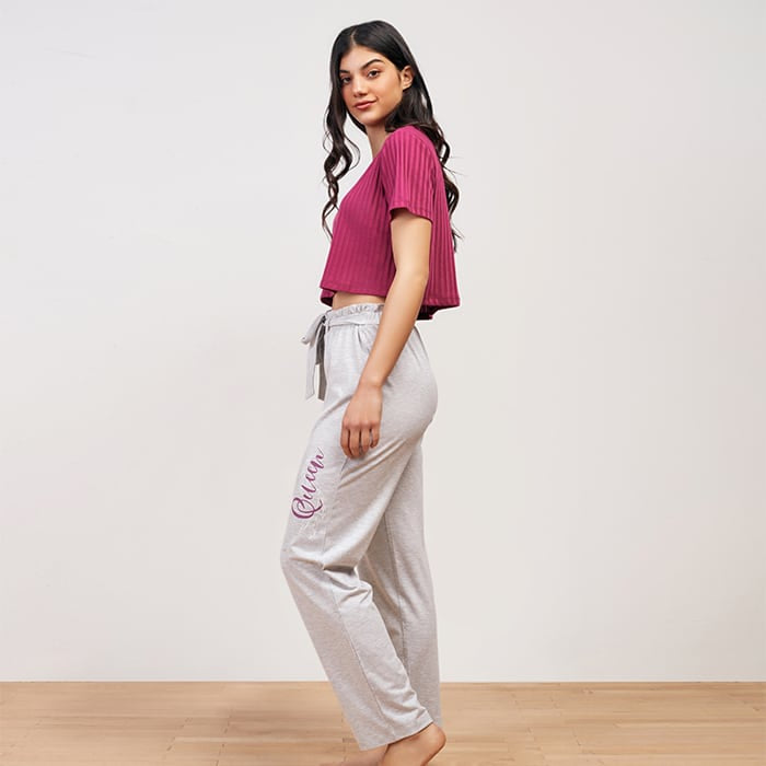 Purple plain Summer full Pyjama - Purple