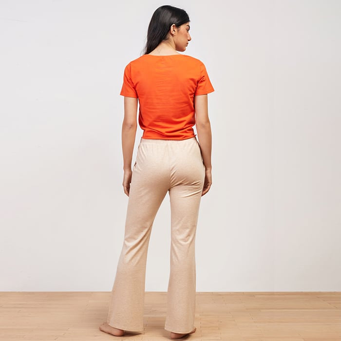 Fly Summer Full Pyjama with Tied Pants Orange