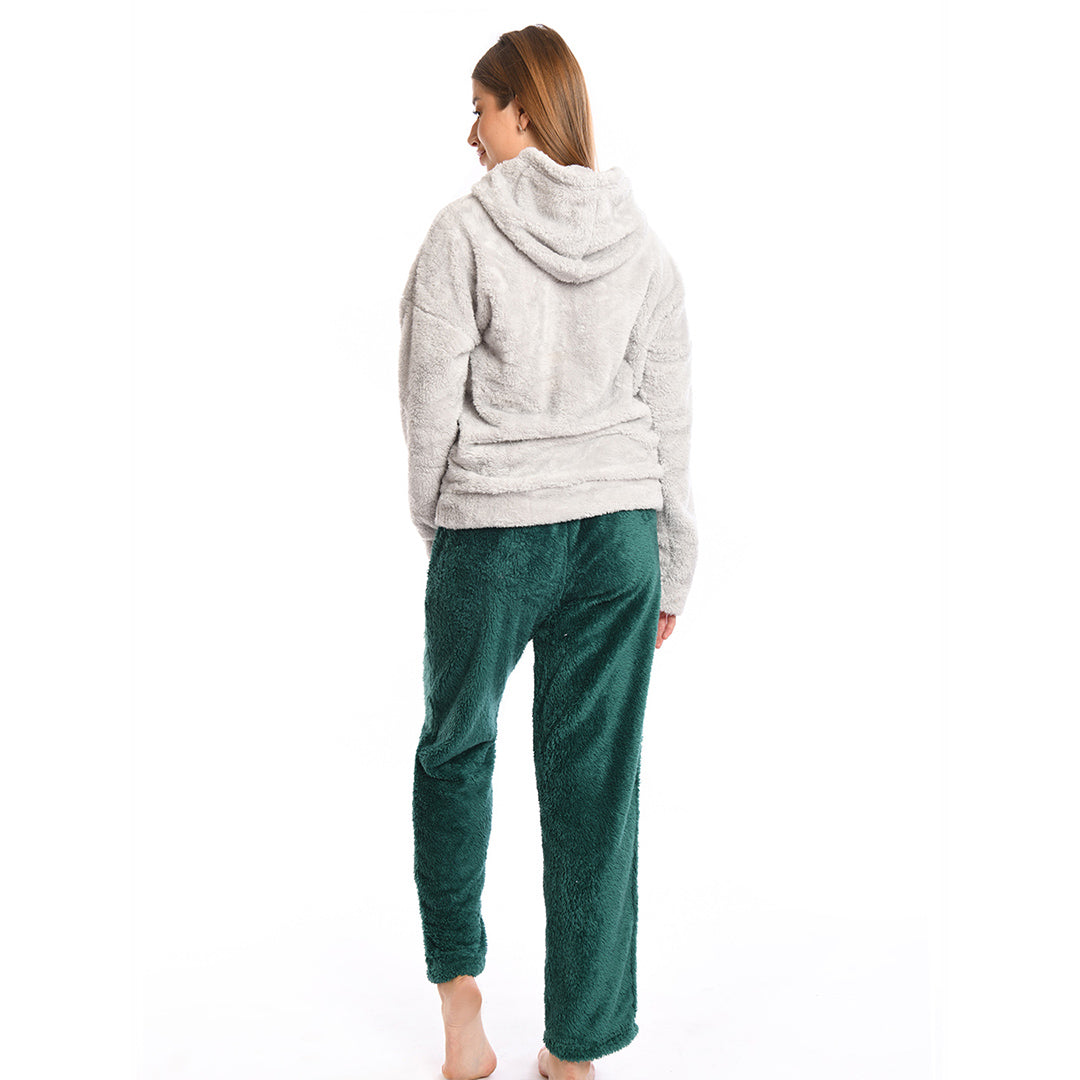 Green & Grey Winter Full Pyjama Polar