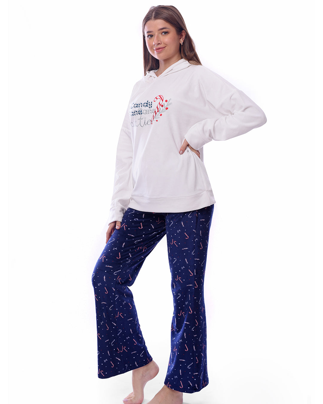 Candy Cane winter full pyjama melton
