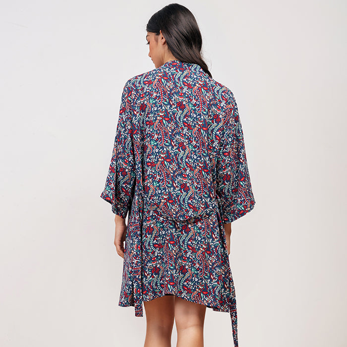 Geomatrice floral Summer Nightshirt Only – Navy