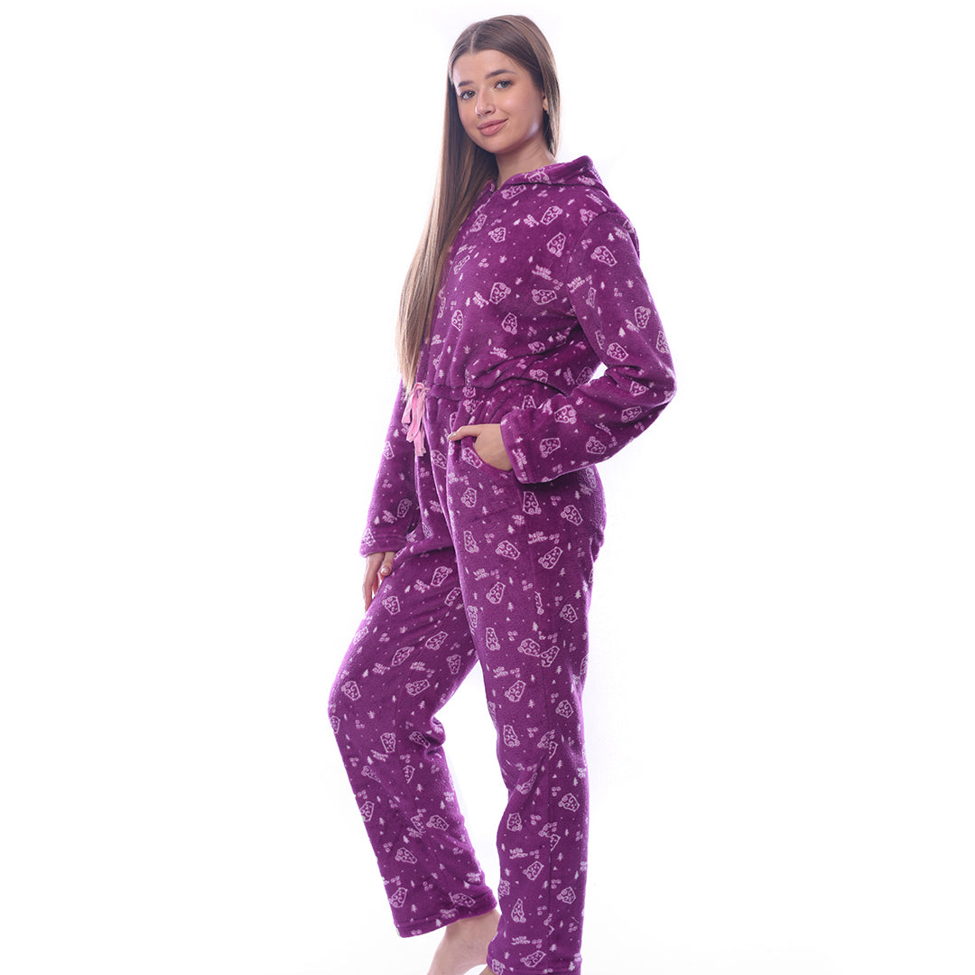 Bear Winter Jumpsuit Purple