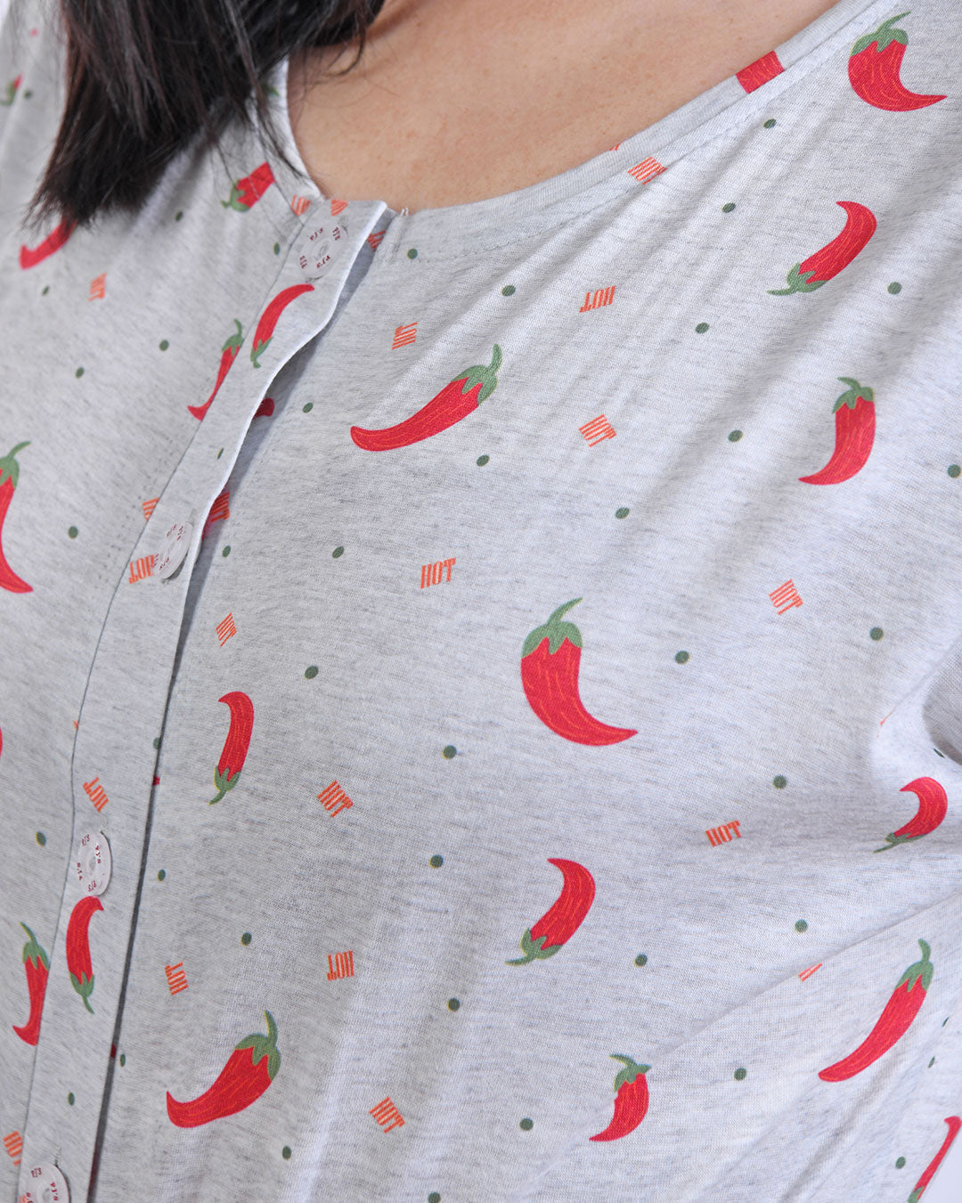 Chilies Summer Romper With Twill Tape Gray