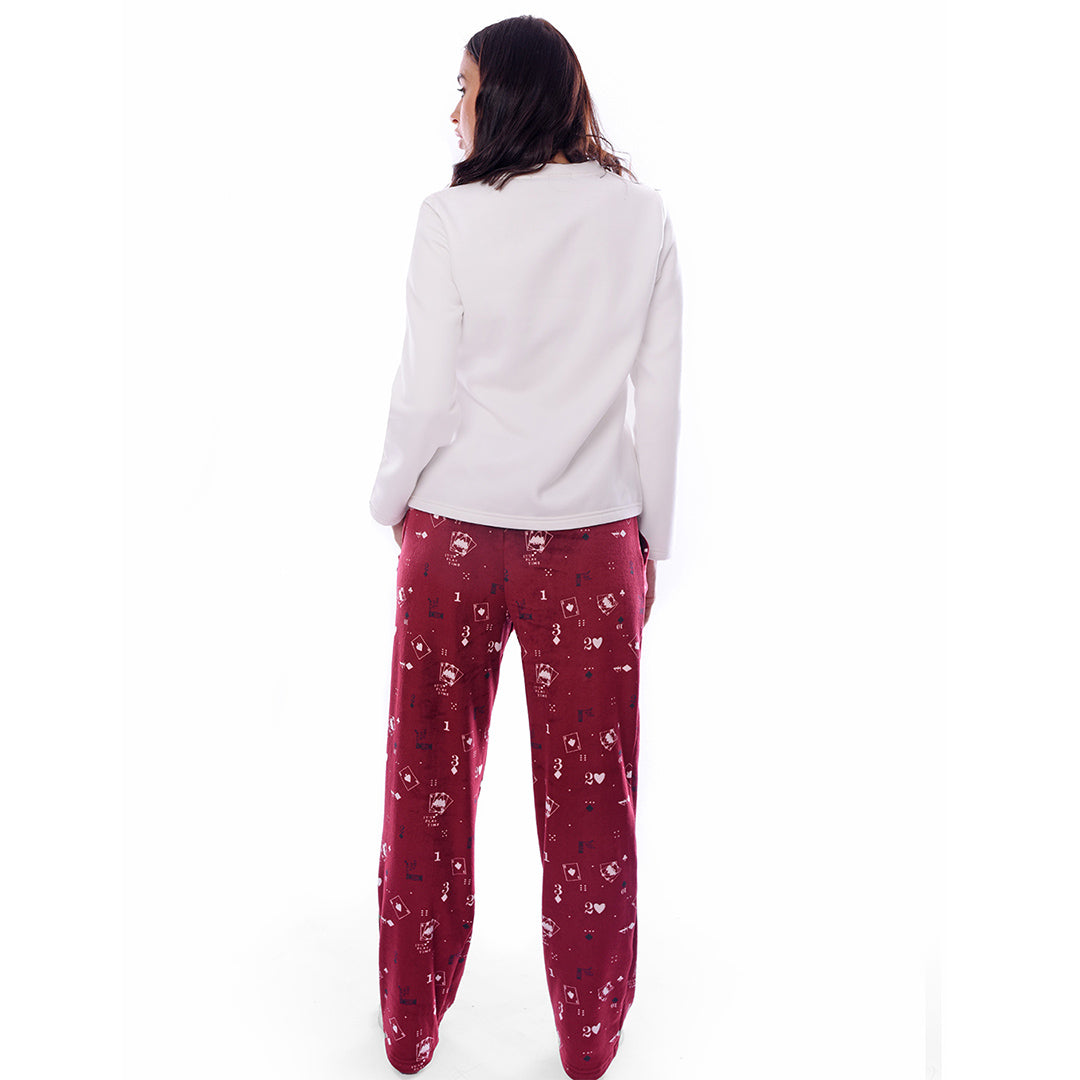 Red Playing Pyjama Velour - White Shirt