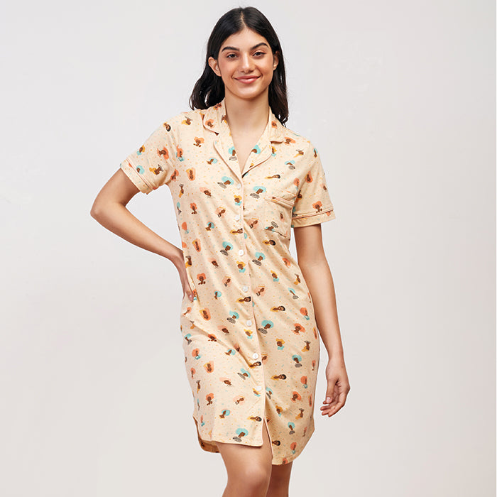 Cool Ladies Nightshirt Short Sleeves