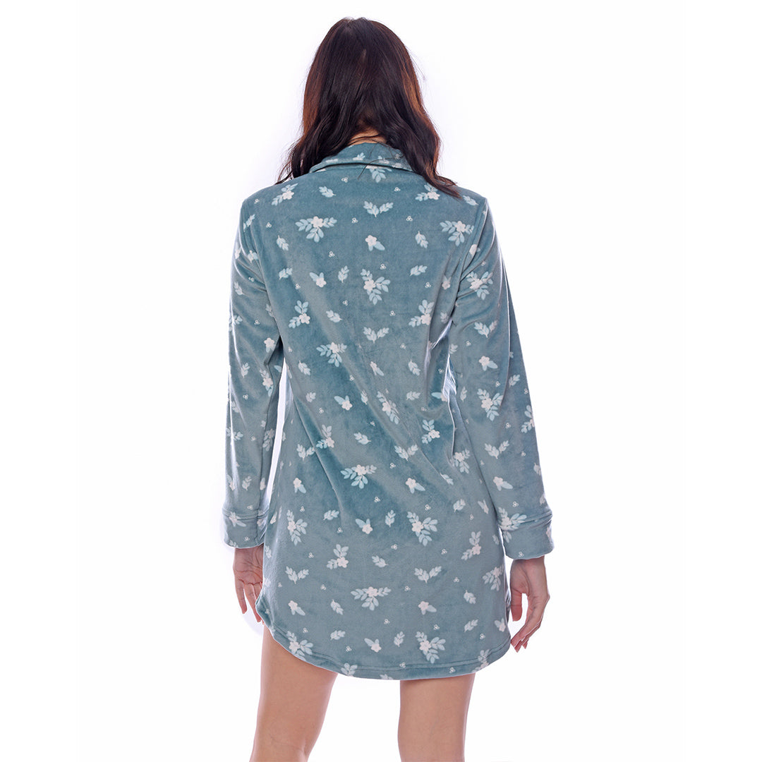 Flowers Night Shirt Velour