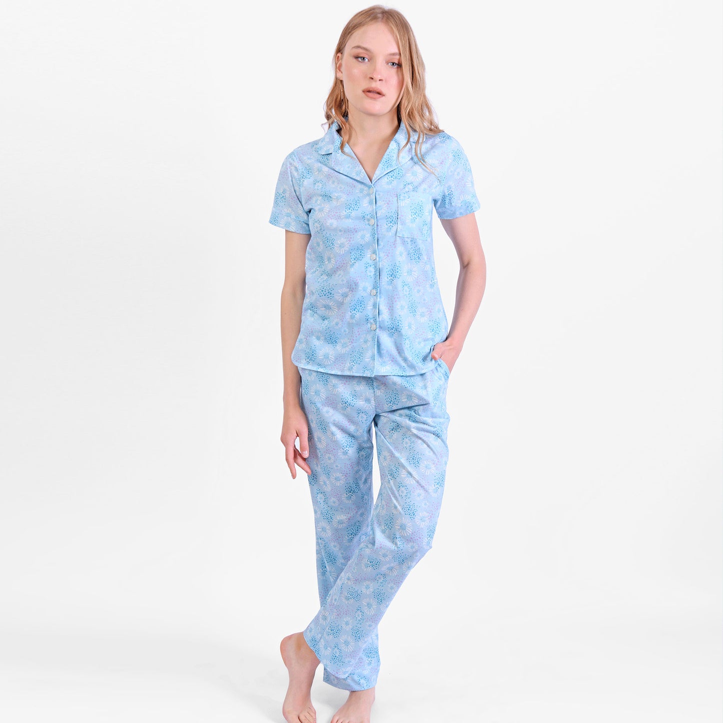 Abs Flowers Full Summer Classic Pyjama Baby-Blue