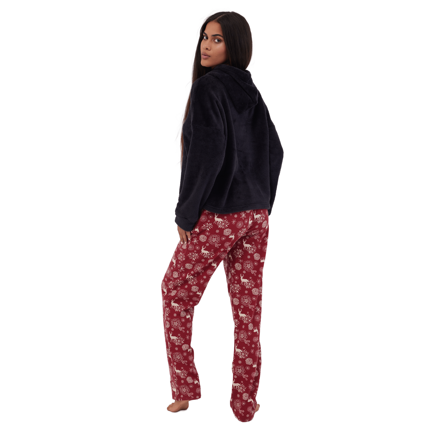 Elegant Butterflies Full Winter Pyjama Black