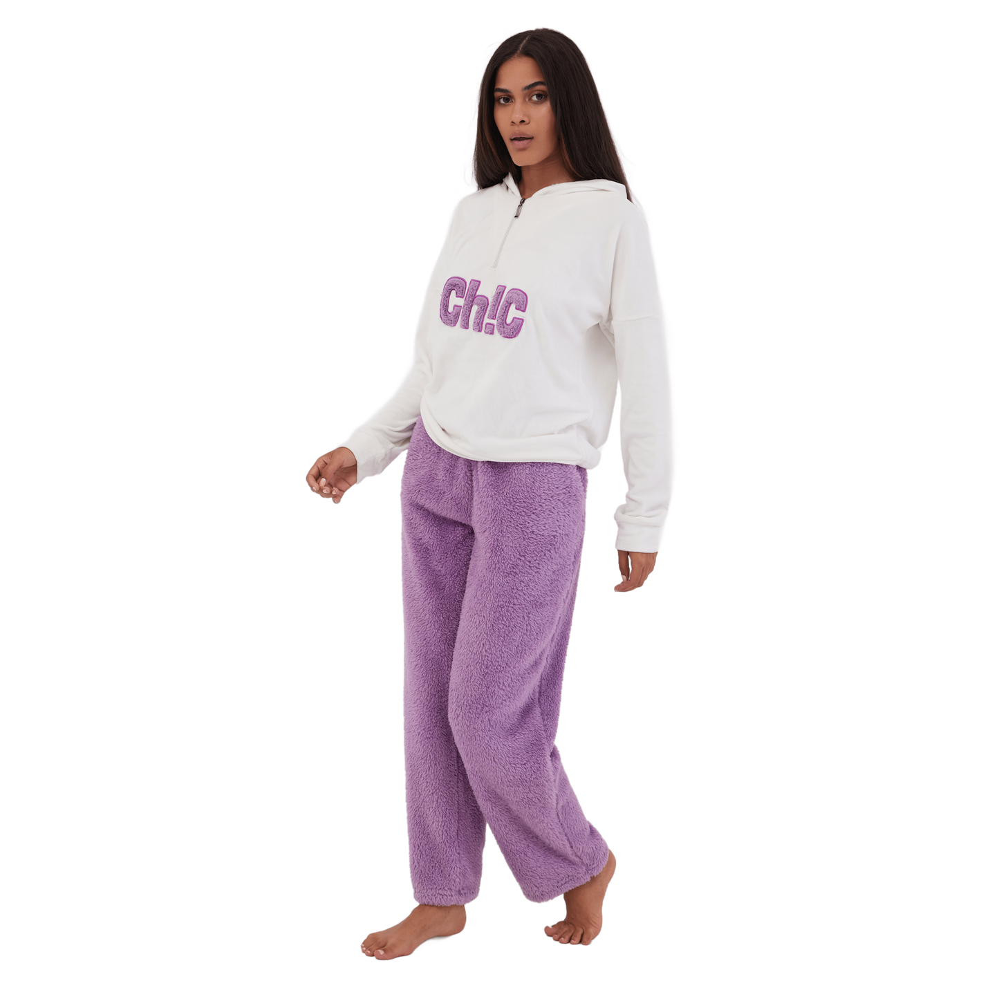 Polar Lavender Full Winter Pyjama White