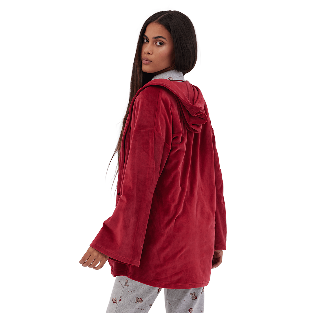 Teddy Winter Long sleeves Robe Red