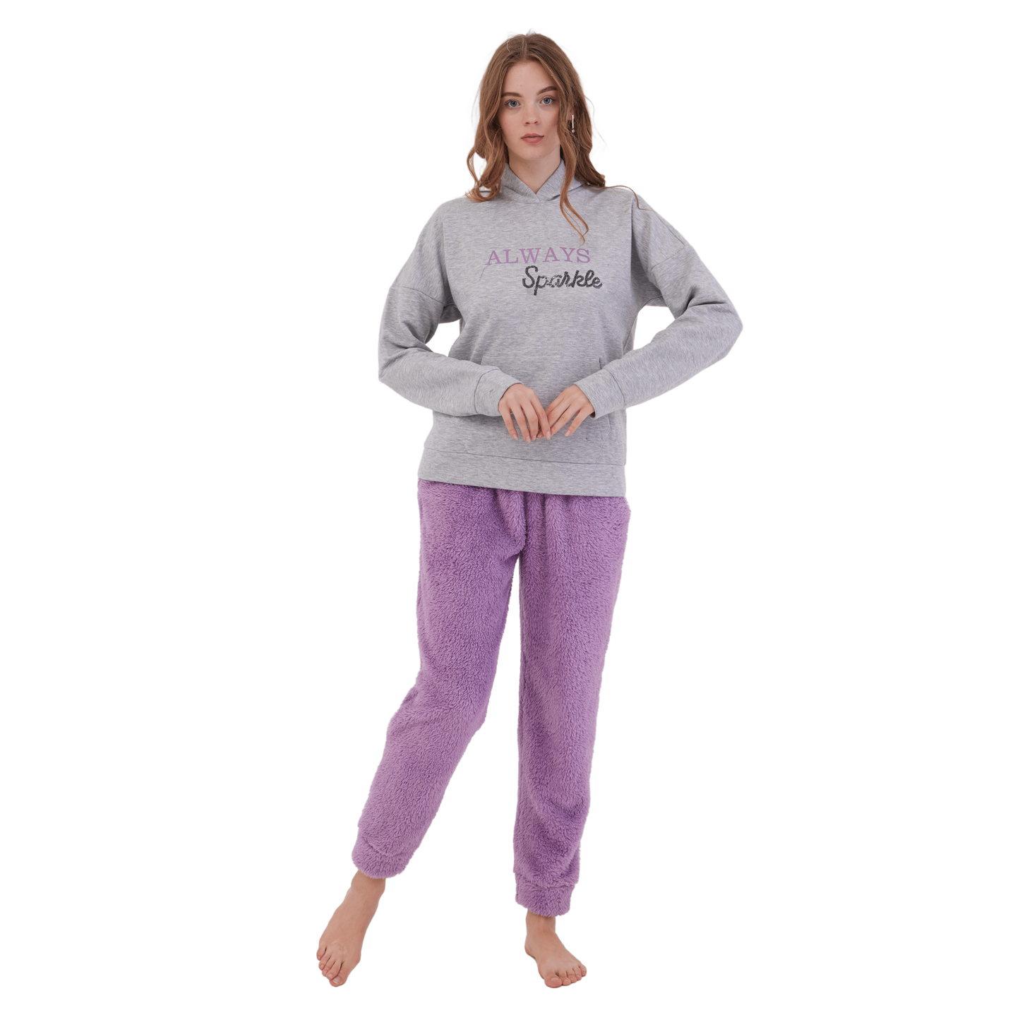 Polar Lavender Winter Full Pyjama Gray