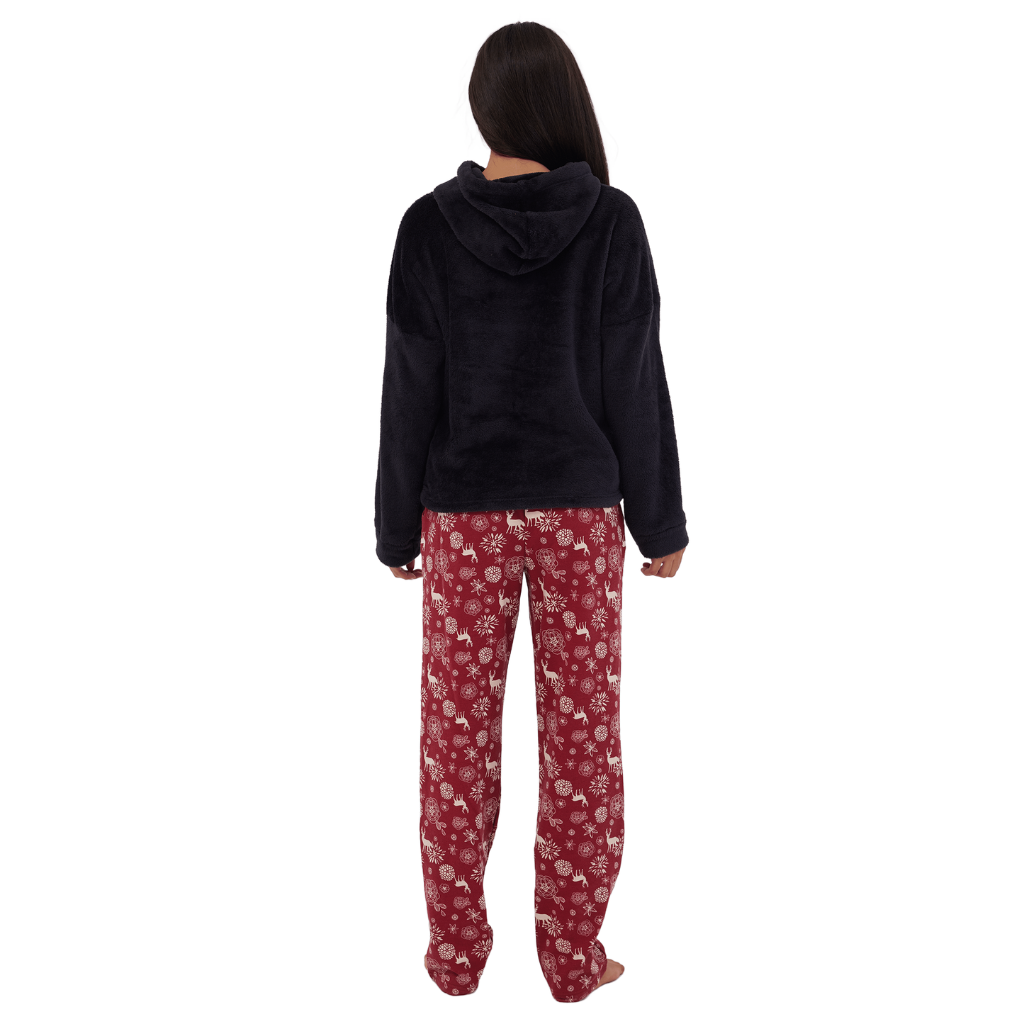 Elegant Butterflies Full Winter Pyjama Black