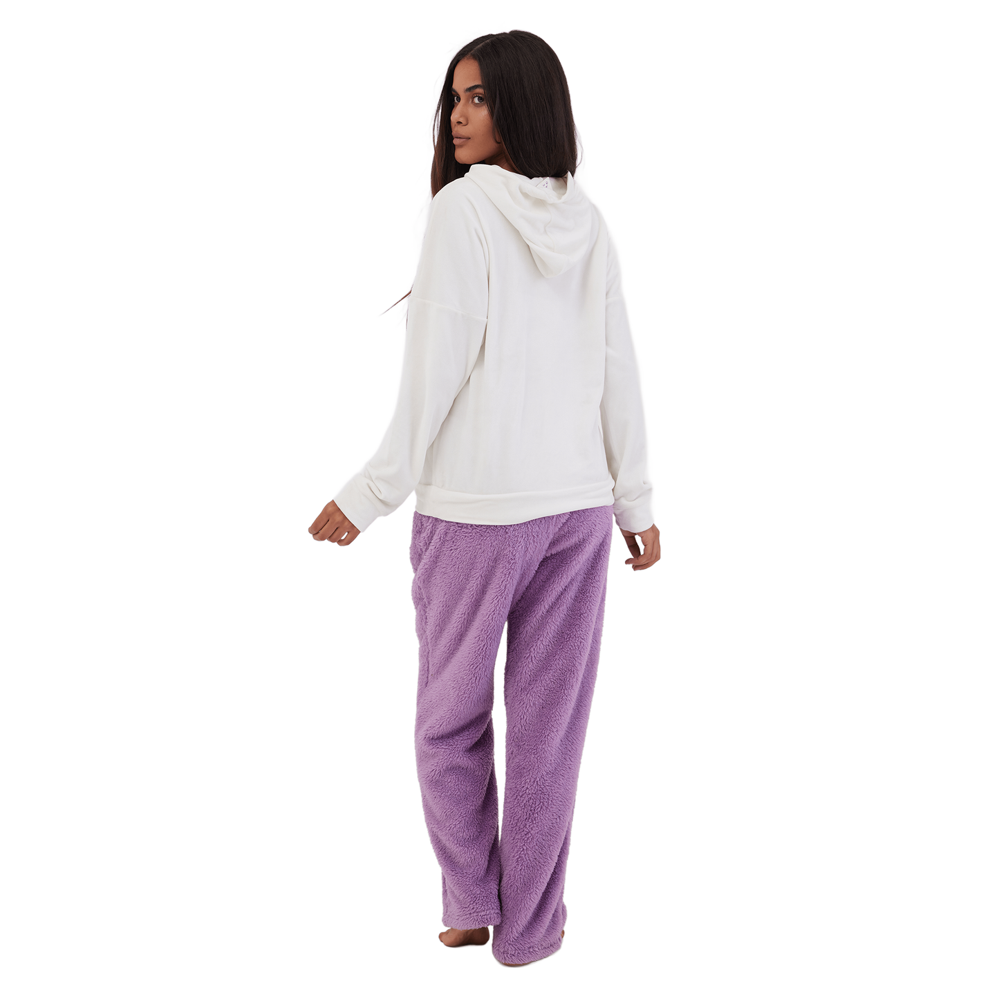 Polar Lavender Full Winter Pyjama White