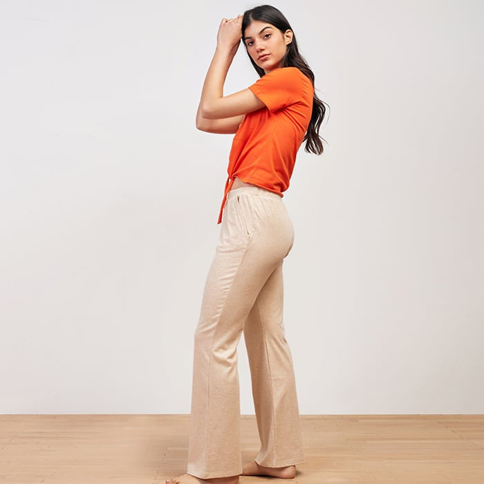 Fly Summer Full Pyjama with Tied Pants Orange