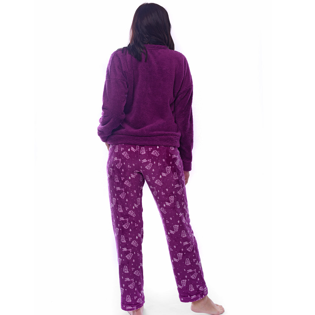 Bear Purple Shirt Full Winter Pyjama