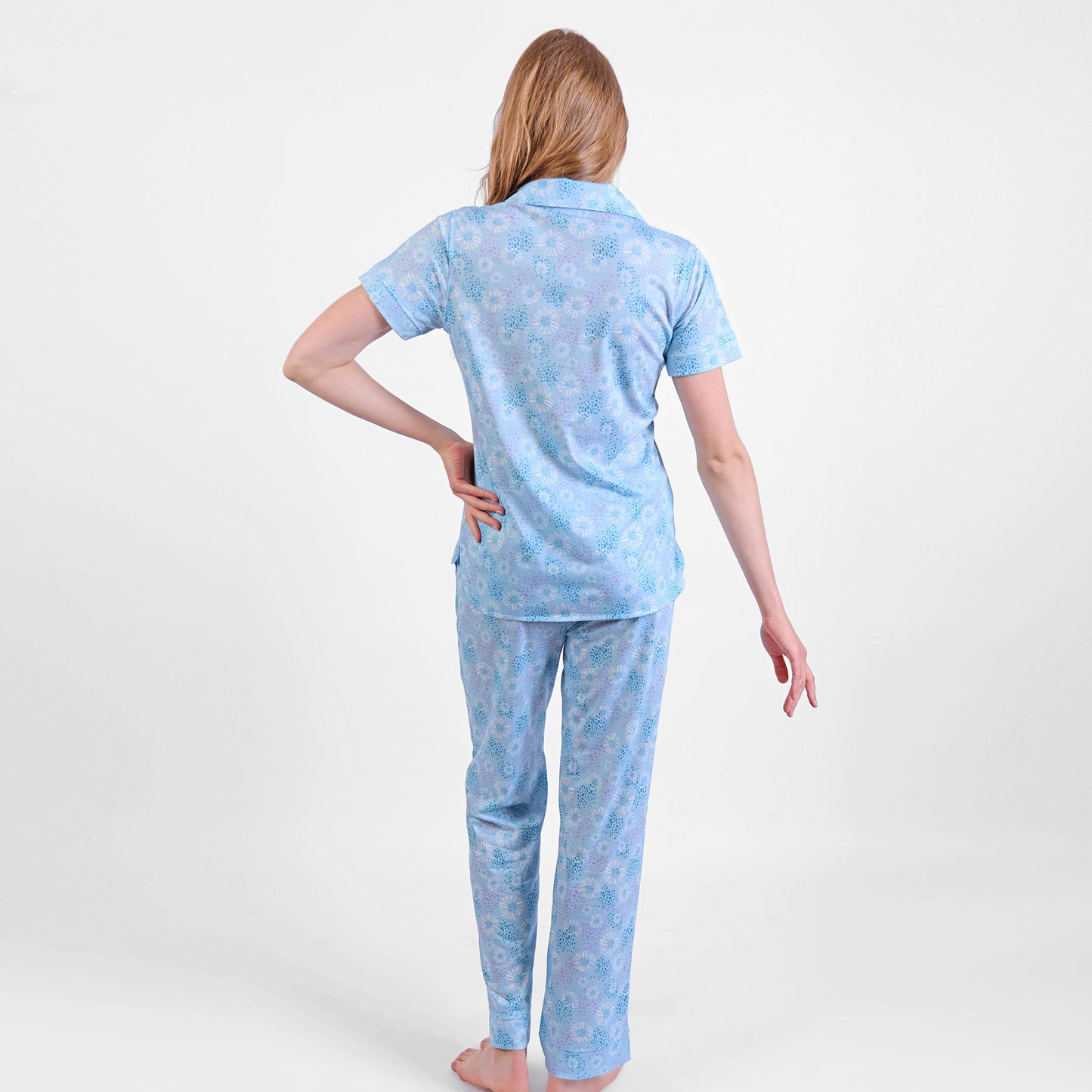 Abs Flowers Full Summer Classic Pyjama Baby-Blue