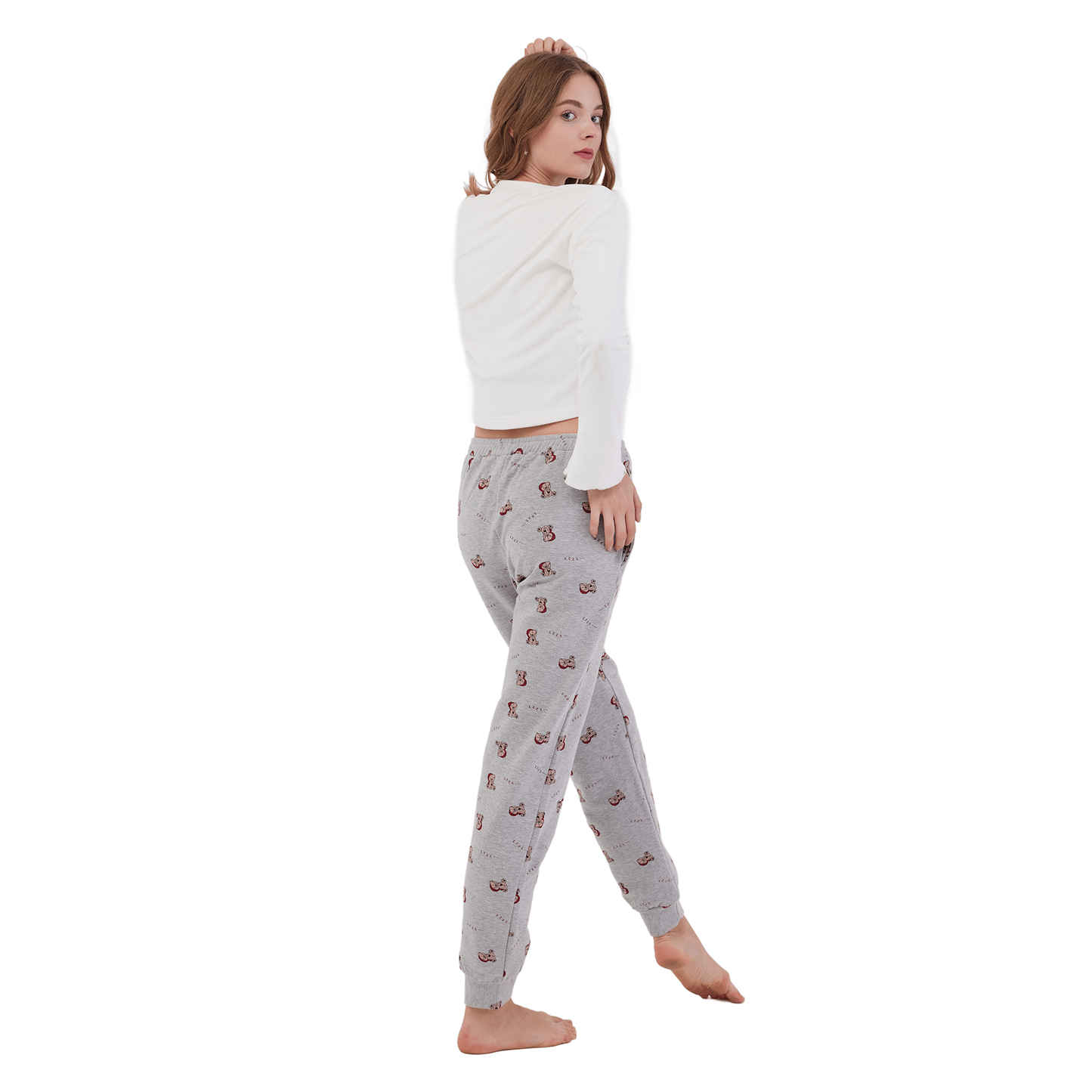 Teddy Full Winter Pyjama White