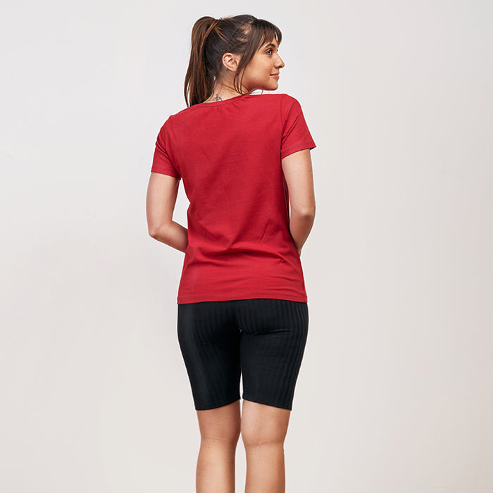 Red Plain Summer Pyjama Short Sleeves Short