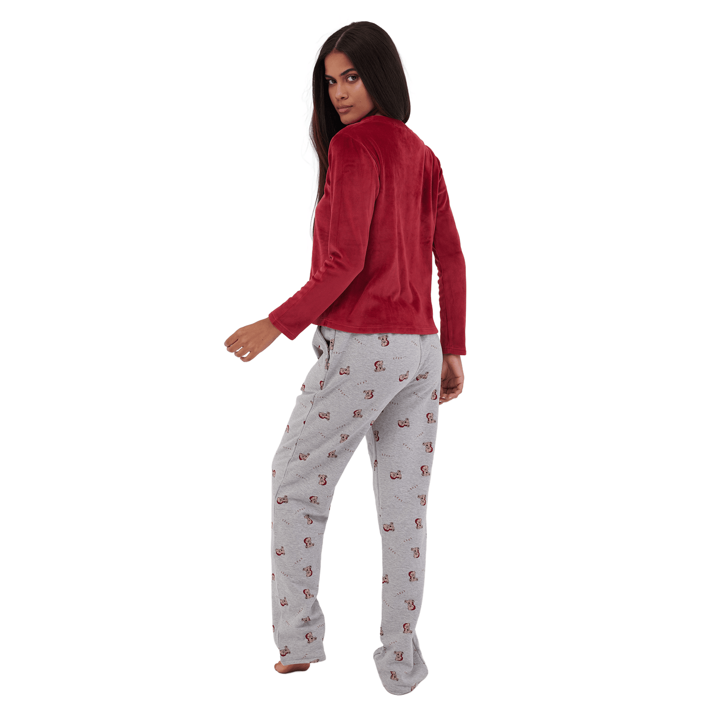 Teddy Full Winter Pyjama Red