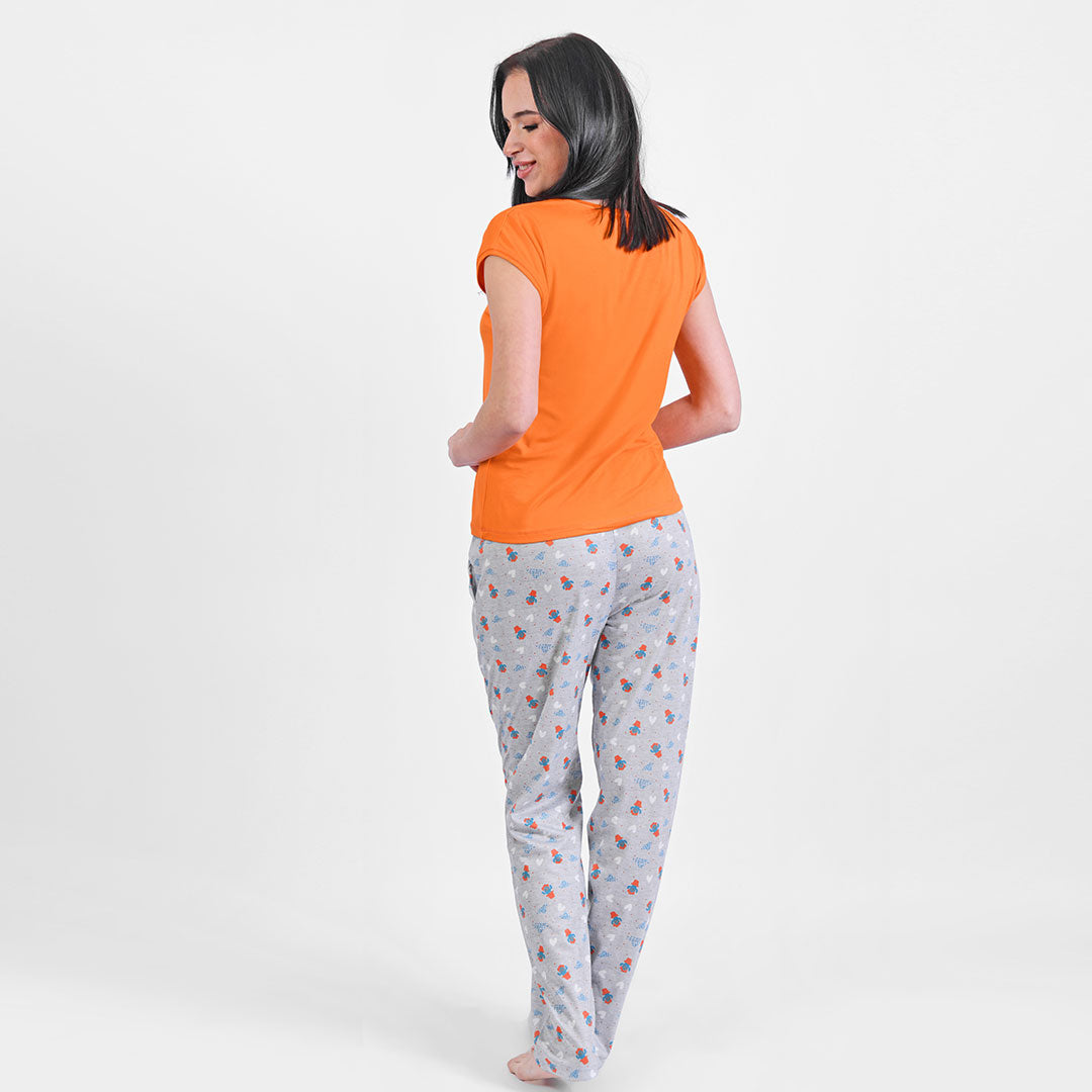 Cactus Full Summer Pyjama Sleeveless Orange