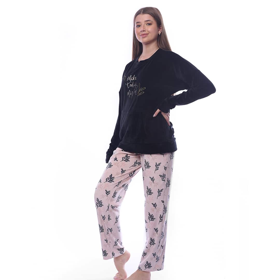 Leaves Full Pyjama Velour