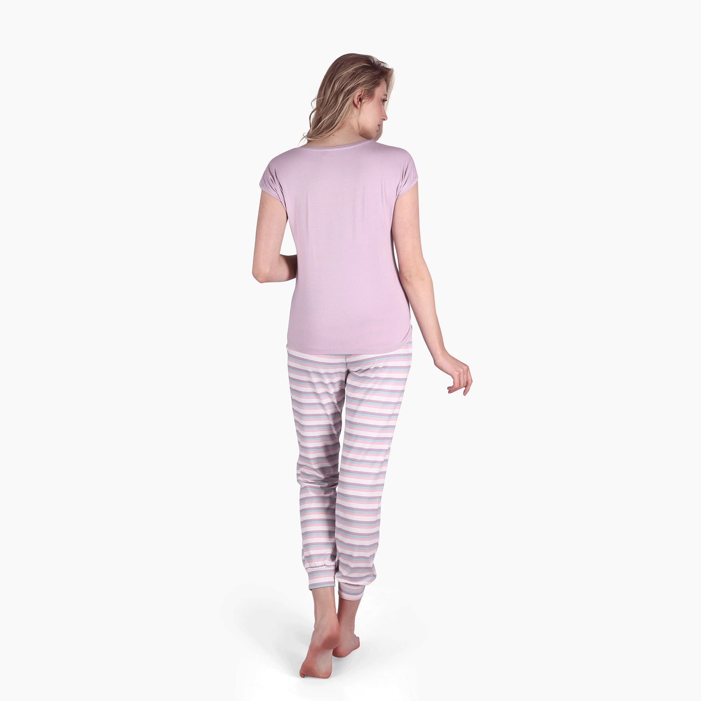 Candy Stripes Summer Full Pyjama - Lavander