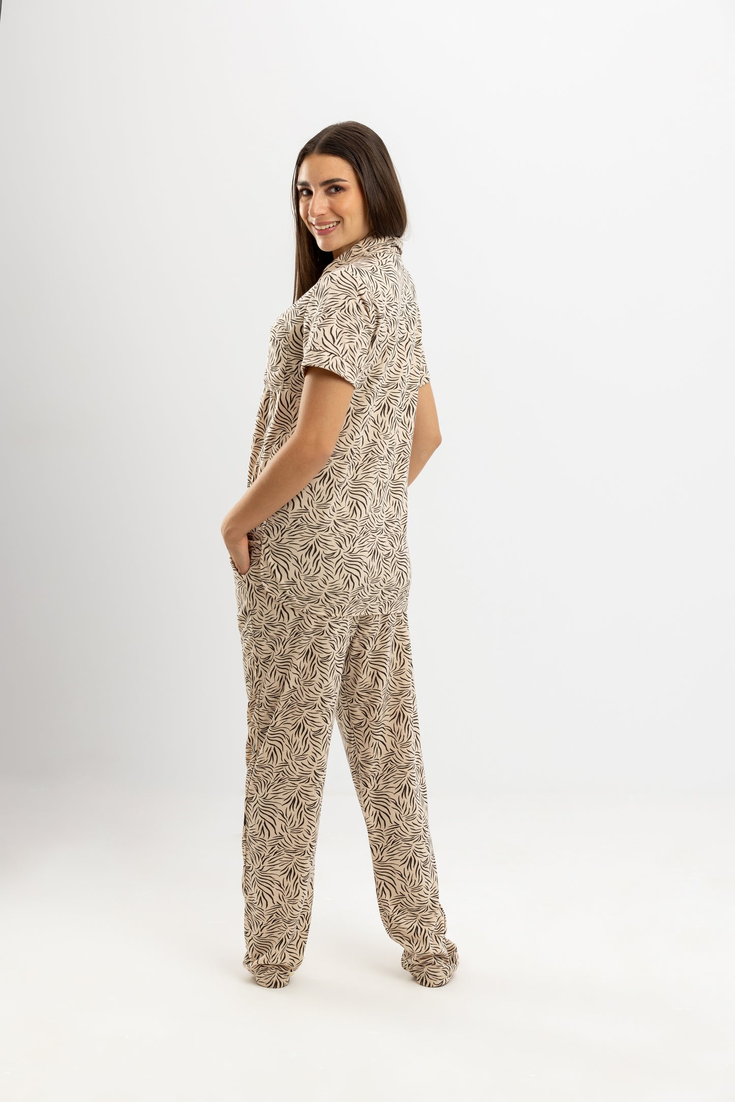 Classic Summer Full Pyjama Beige