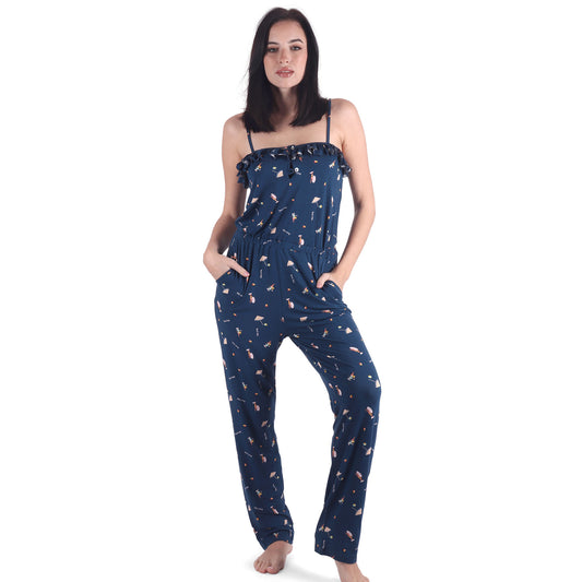 Beach Mood Summer Jumpsuit - Navy