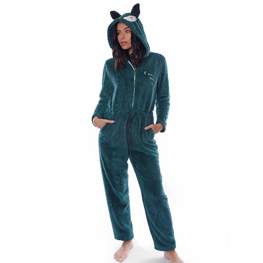 Green & Grey Winter Jumpsuit Polar