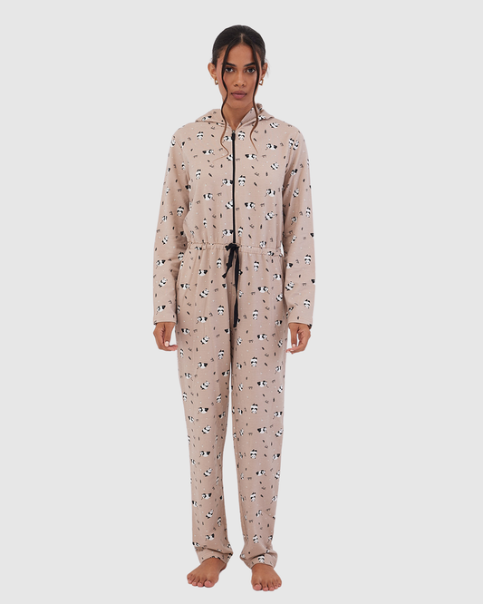 Panda Winter Jumpsuit Beige