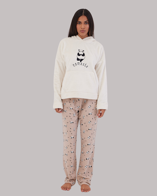 Panda Winter Full Pyjama Beige