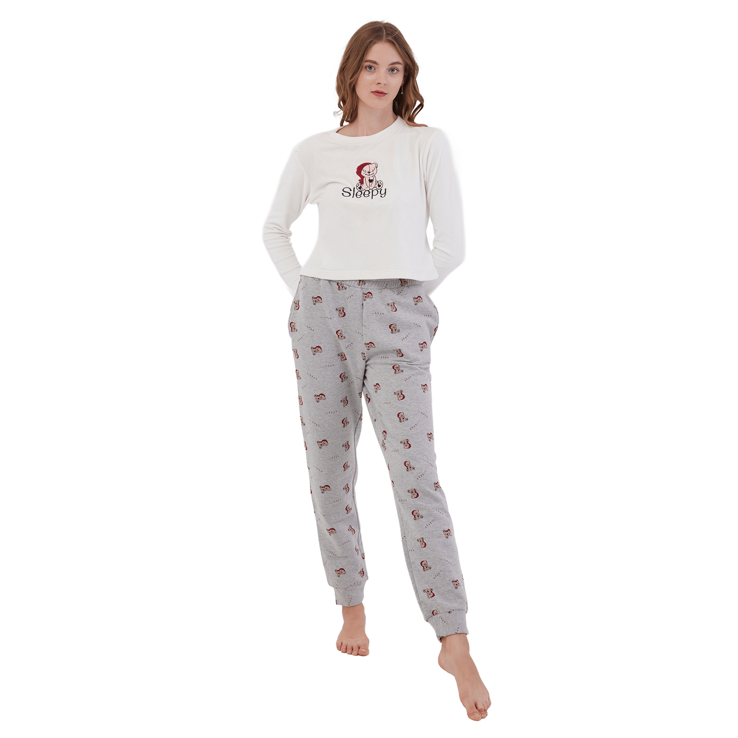 Teddy Full Winter Pyjama White