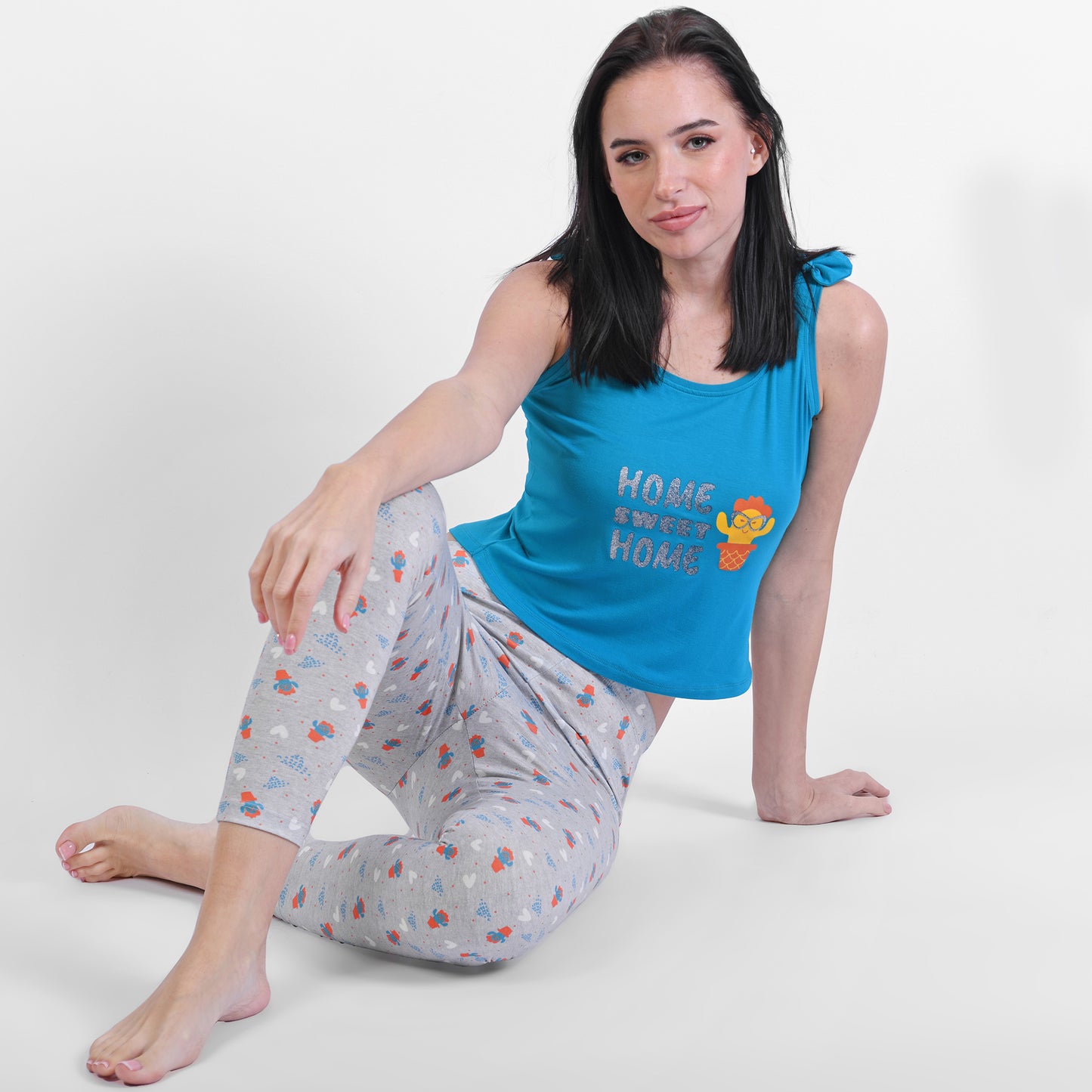 Cactues Summer Full Pyjama Blue