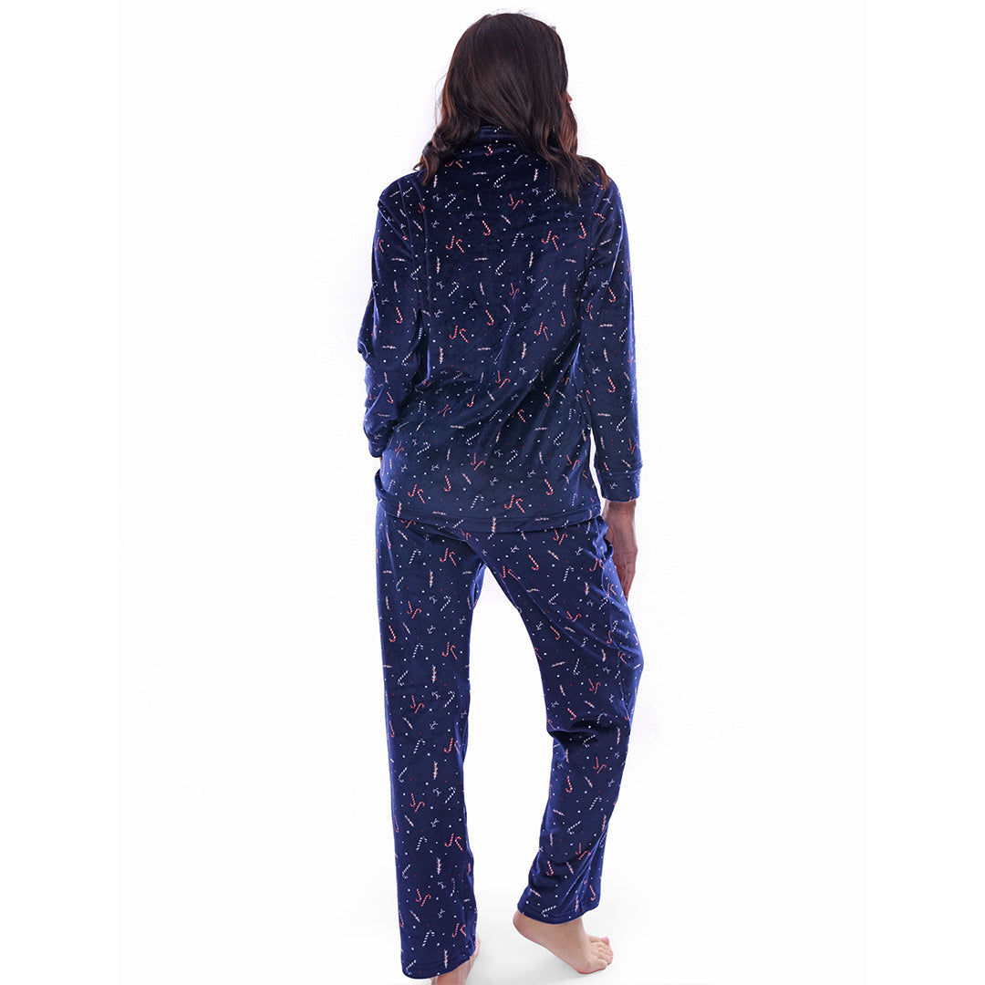Candy Cane velour winter full pyjama