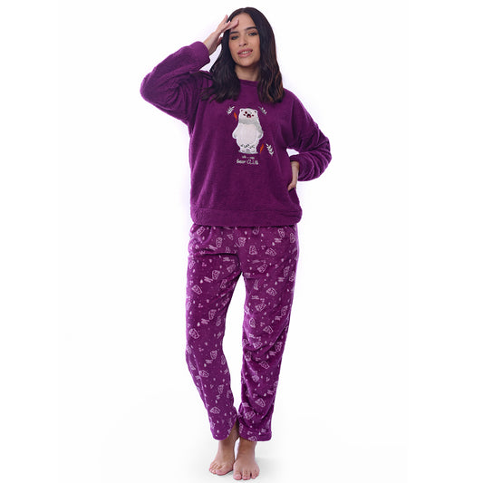 Bear Purple Shirt Full Winter Pyjama