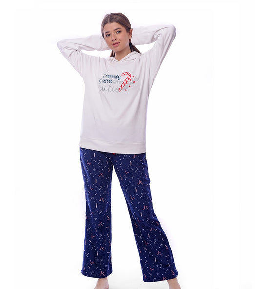 Candy Cane winter full pyjama melton
