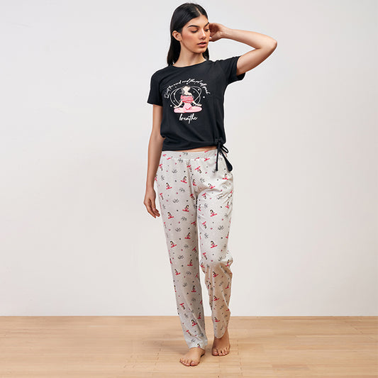 Relax Yoga Summer Full Pyjama - Black