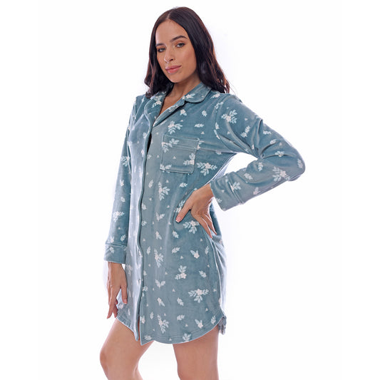 Flowers Night Shirt Velour