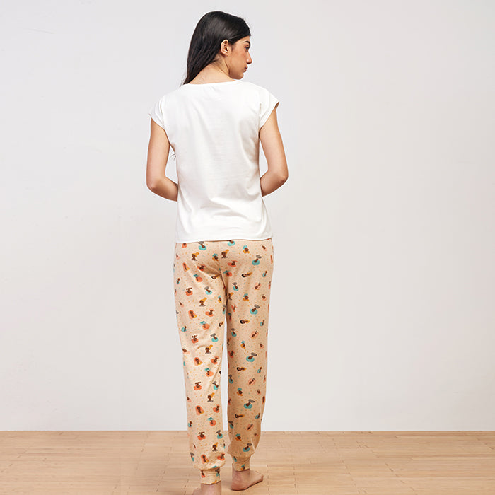 Summer Vibes Summer Full Pyjama - White