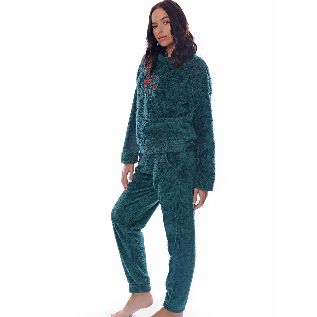 Green & Grey Winter Full Pyjama Polar