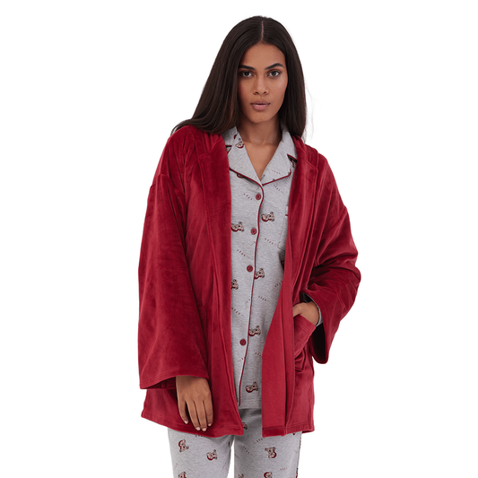 Teddy Winter Long sleeves Robe Red