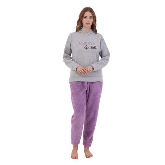 Polar Lavender Winter Full Pyjama Gray