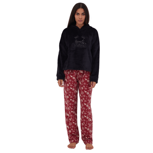 Elegant Butterflies Full Winter Pyjama Black