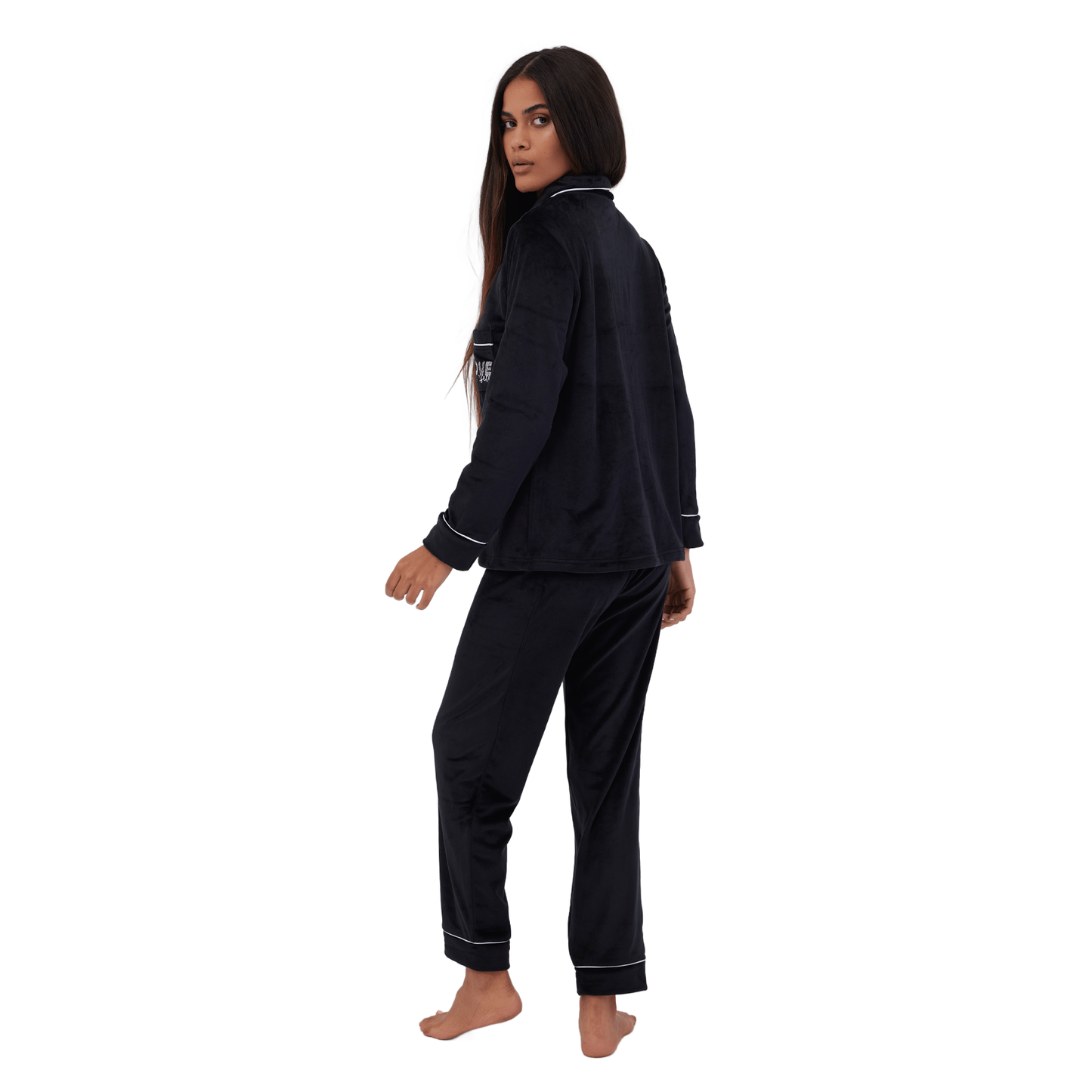 Cafe & Black Winter Full Pyjama Black