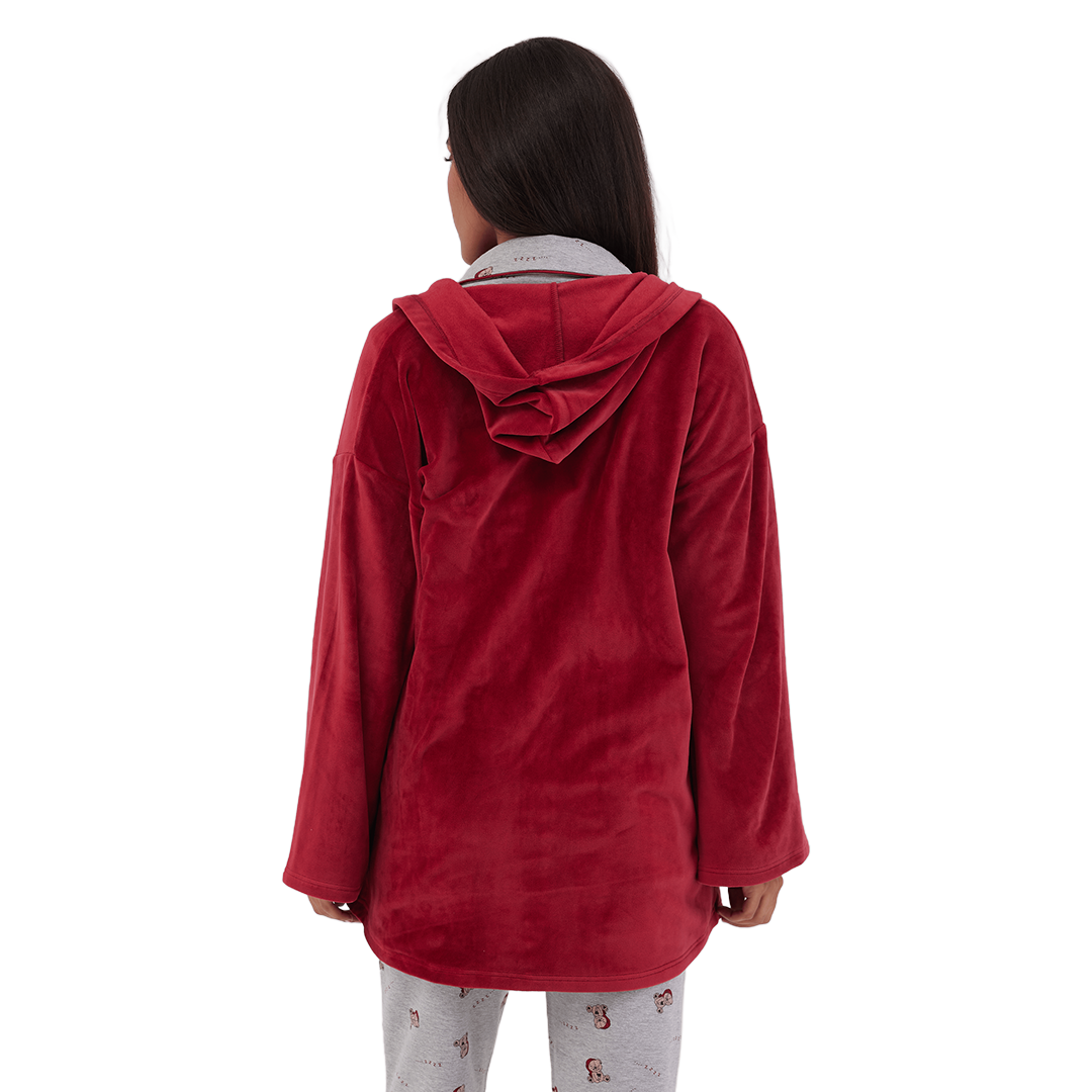 Teddy Winter Long sleeves Robe Red